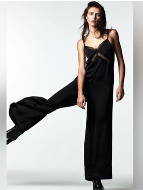 Zara Satin Lace Jumpsuit | Size S